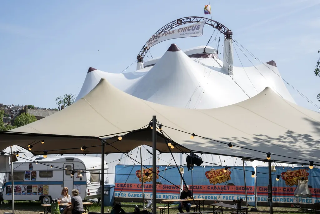 Big Puck behind our stretch tent